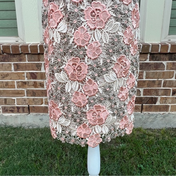 Calvin Klein Floral Embroidered Lace Sheath Dress - Picture 3 of 10